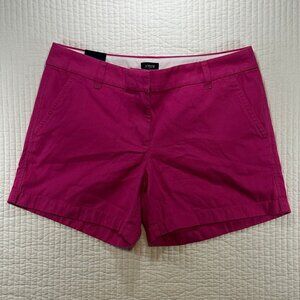J. Crew Pink Fuschia 5" Chino Shorts Women's Size 8 NWT